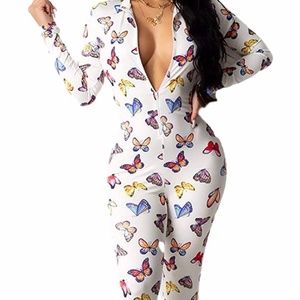 Woman's Sexy Deep V-Neck Jumpsuit